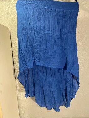 NaNa Cobalt Blue High-Low Crinkle Skirt